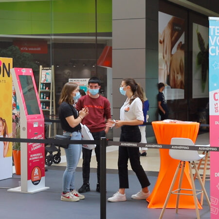 Borne 100% gagnant pour Au shopping - Weezio Bornes - Bornes de jeux interactives digitales